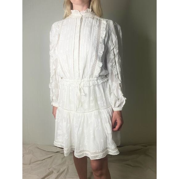 JOIE Adel B White Eyelet Lace Long Sleeve Cotton Dress US SMALL NWT $378 - Picture 5 of 16